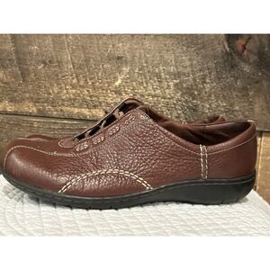 CLARK'S Viola Shoes Women's 7.5‎ Brown Leather Bicycle Toe Lace Up Comfort 84706